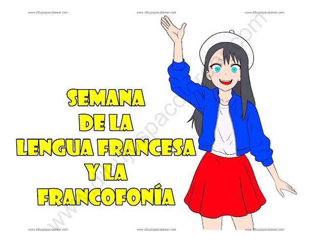 Semana de la Lengua Francesa y la Francofonía dibujo a color y para colorear
